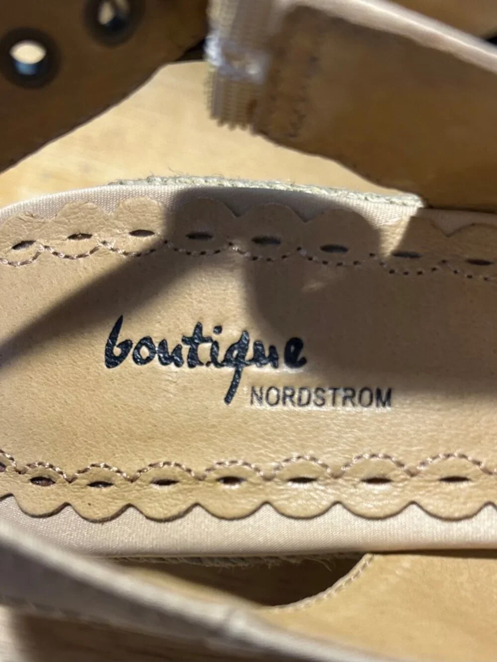 NWOB Boutique x Nordstrom Pale Gold Trina Fabric Satin Bow Espadrille Wedge 7.5N